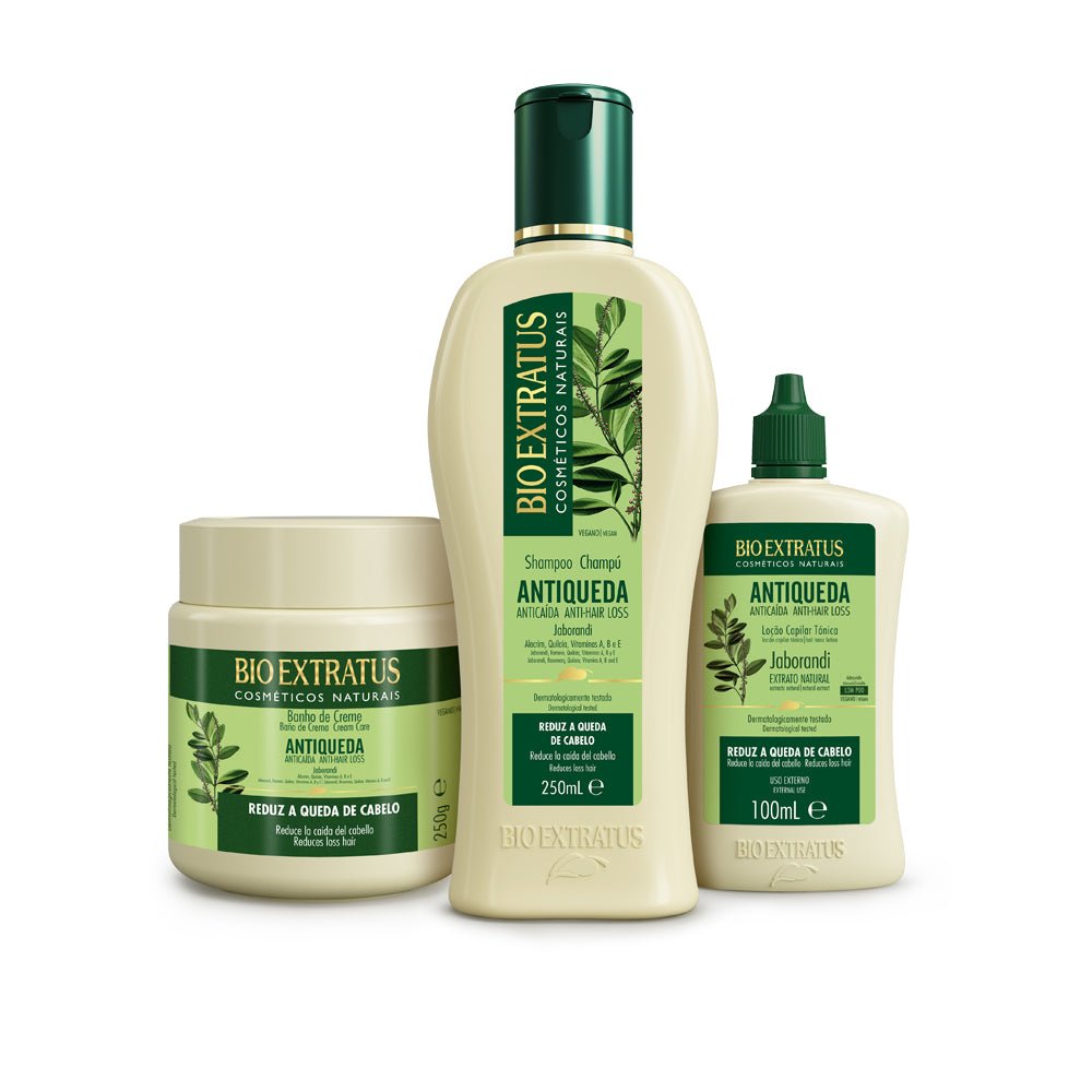 Kit Anti Caída Champú, Baño de Crema y Tónico - Bio Extratus Cosméticos Naturales
