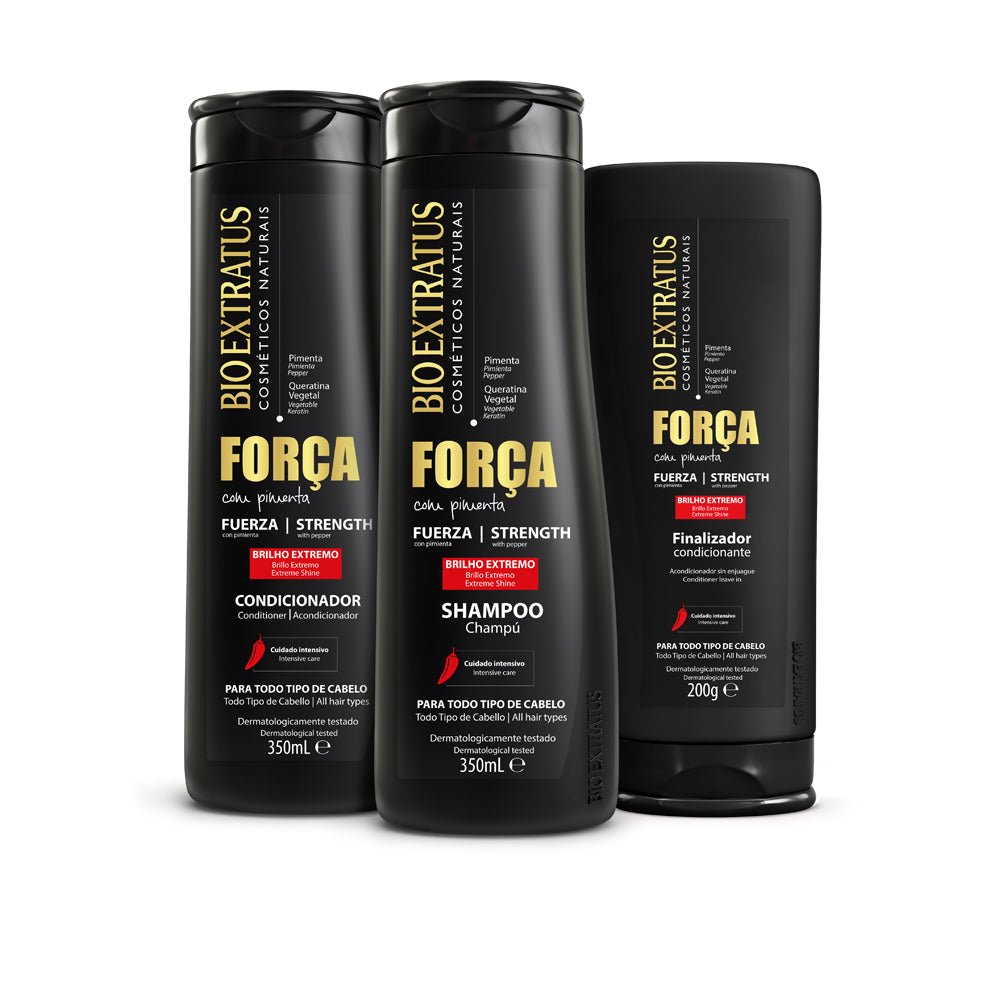 Kit Fuerza Champú, Acondicionador y Finalizador - Bio Extratus Cosméticos Naturales
