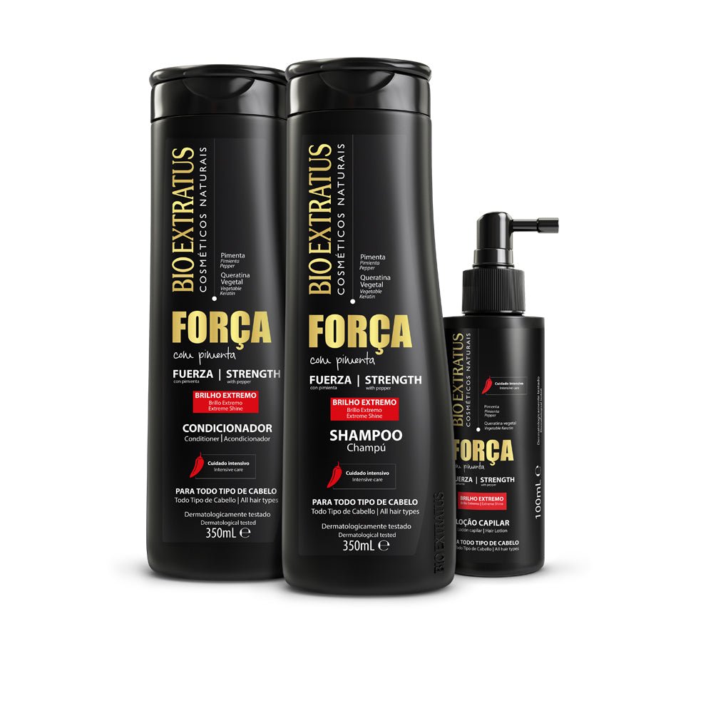 Kit Fuerza Champú, Acondicionador y Loción - Bio Extratus Cosméticos Naturales