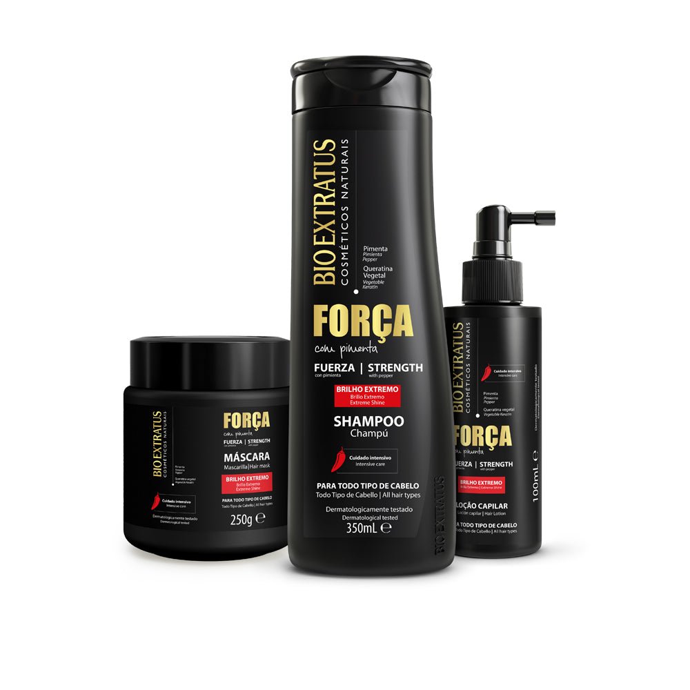 Kit Fuerza Champú, Mascarilla y Loción - Bio Extratus Cosméticos Naturales