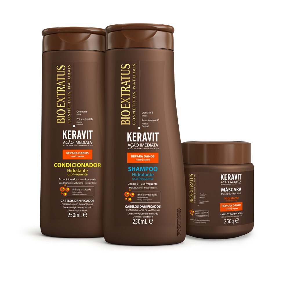 Kit Keravit Champú, Acondicionador y Mascarilla - Bio Extratus Cosméticos Naturales