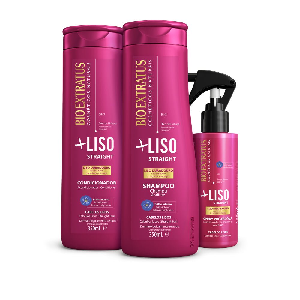 Kit +Liso Champú, Acondicionador y Finalizador - Bio Extratus Cosméticos Naturales