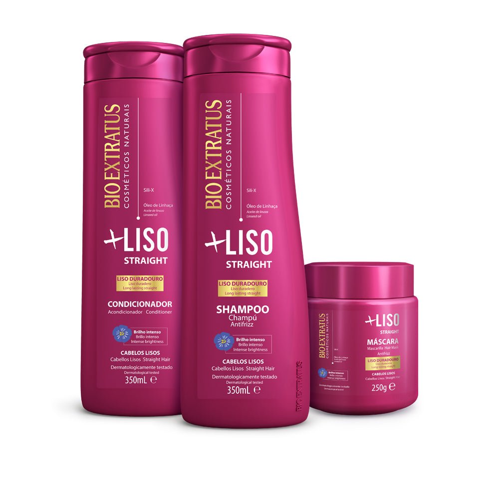 Kit +Liso Champú, Acondicionador y Mascarilla - Bio Extratus Cosméticos Naturales