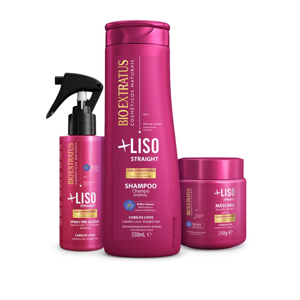 Kit +Liso Champú, Mascarilla y Finalizador - Bio Extratus Cosméticos Naturales