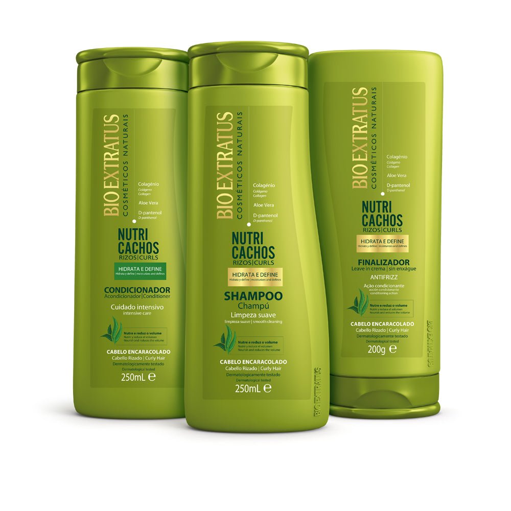 Kit Nutri Rizos Champú, Acondicionador y Finalizador - Bio Extratus Cosméticos Naturales