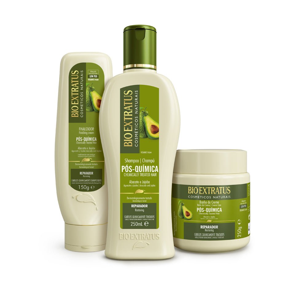 Kit Post Química Champú, Baño de Crema y Finalizador - Bio Extratus Cosméticos Naturales