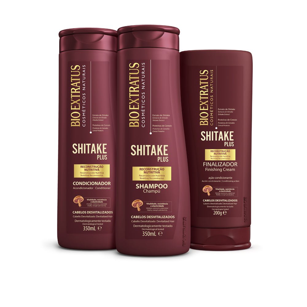 Kit Shitake Champú, Acondicionador y Finalizador - Bio Extratus Cosméticos Naturales
