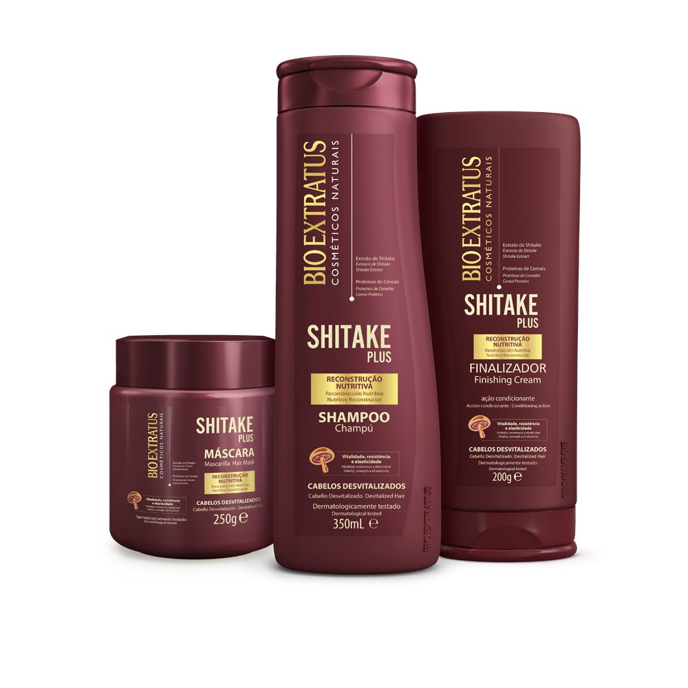 Kit Shitake Champú, Mascarilla y Finalizador - Bio Extratus Cosméticos Naturales