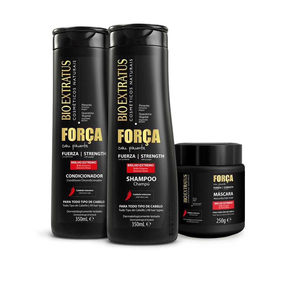 Kit Fuerza Champú, Acondicionador y Mascarilla - Bio Extratus Cosméticos Naturales