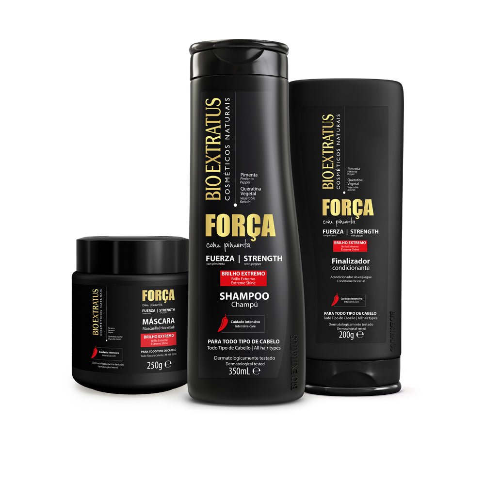 Kit Fuerza Champú, Mascarilla y Finalizador - Bio Extratus Cosméticos Naturales