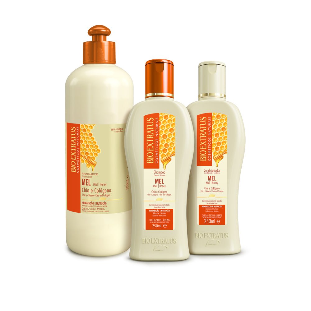 Kit Miel Champú, Acondicionador y Finalizador - Bio Extratus Cosméticos Naturales